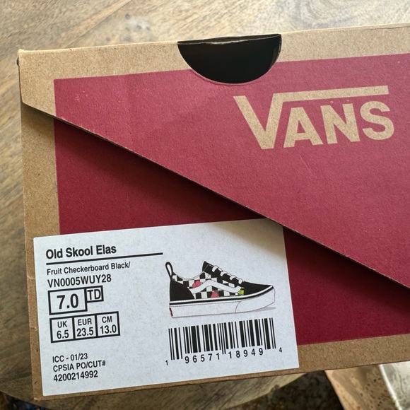 Vans toddler size 7 old school elas fruit checkerboard sneakers - Picture 4 of 5
